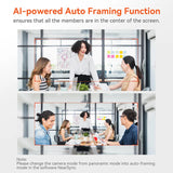 NUROUM V32AFL 4K Full HD Webcam with Microphone Auto-Focus Auto-Framing Ring Light Web Camera For Conference System