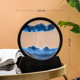 AOOKMIYA 3D Hourglass Quicksand Moving Sand Art Picture Round Glass Deep Sea Sandscape Craft Flowing Painting Office Hom