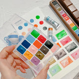AOOKMIYA Japan's Kusakabe 2023 New Layered Color 12-color Precipitation Color Watercolor Paint Sub-package Artist's Painting Art Supplies