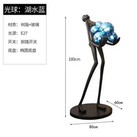 AOOKMIYA ART+ Creative Gifts Creative humanoid sculpture floor lamp ball designer exhibition hall living room lobby large figure FRP ornaments