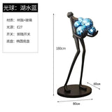 AOOKMIYA ART+ Creative Gifts Creative humanoid sculpture floor lamp ball designer exhibition hall living room lobby large figure FRP ornaments