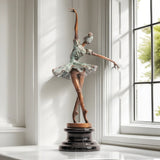 Bronze Ballet Dancer Sculptures Female Bronze Statue Ballerina Figurine Elegant Ballerinas Ornament Crafts For Home Decor Gift