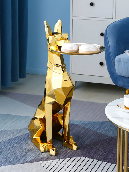 AOOKMIYA ART+ Creative Gifts 74CM Home Decor Gentleman Dog Statues Nordic Floor Decoration Tray Ornament Creative Household Accessorie Sculpture Animal Table