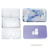 AOOKMIYA New Empty Watercolor Palette Tin Box Paint Storage Paint Tray Cartoon Rabbit Pattern Aquarela Paint Painting Art Supplies