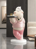 AOOKMIYA ART+ Creative Gifts Home Decor Bear Statue Tray Storage Rack Nordic Style Living Room Large Floor Art Ornaments Housewarming Gift Interior Figurines