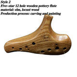 AOOKMIYA Wooden Ocarina 12 Holes Alto C Tone Sound Therapy Professional Performance Ocarina Beginner Original Musical Instruments AOOKMIYA.COM