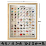 100 Kinds of Natural Ore Specimen Ornaments, with Glass Dust Cover, Decorative Paintings, Crystal Gems, Birthday Gifts