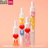 Kawaii Deli Nusign Puzzle Gel Ink Pen 0.5mm Cute Lovely Retractable Ballpiont Pens with Letters Particle Back To School Supplies