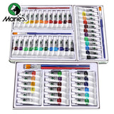 AOOKMIYA Marie's Gouache Paint Set,12/18/24 Colors & Paintbrushes 5ml/Tubes for Canvas,Paper,DIY Projects,Painting for Adults,Students