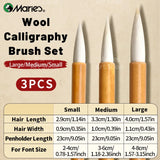 AOOKMIYA Marie's 3pcs Wool Sumi Chinese Calligraphy Brushes with 1.14/1.3/1.57-inches Length to Small Regular Script,Painting, Drawing