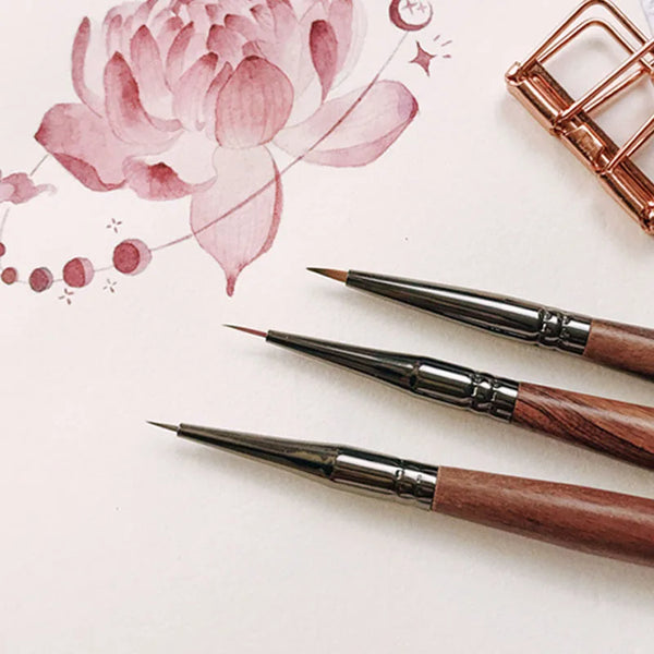 AOOKMIYA 3pcs Paint Brush Set Ultra-fine Watercolor Hook Line Brush Painting/tracing/manicure Bjd Makeup Face Hand-painted Art Supplies