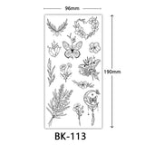 AOOKMIYA Waterproof Flower Temporary Tattoos for Women Black Floral Tattoo Stickers for Hand Arm Body Disposable Fake Tattoo Body Art