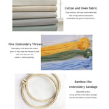 AOOKMIYA DIY Embroidery Kit Cat Plant Printed Pattern Beginner Cross Stitch Set Needlework Hoop Handmade Sewing Hobby Kits