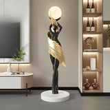 Modern Abstract Feather Girl Art Sculpture Home Decor Ornament Large Size Figure Statue LivingRoom Floor Decor Resin Crafts Gift