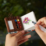 AOOKMIYA 8 Color Mini Walnut Watercolor Paint Box Set Artist Professional Watercolor Travel Portable Paint Tray Art Painting Supplies