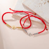 AOOKMIY Teamer Stainless Steel Beads 7 Chakra Charms Bracelet Red Black Two Color Rope Bracelets Family Jewelry Amulet Birthday Gift NewAOOKMIYA.COM