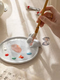 Ceramic White Palette Artist Watercolor Palette Adult Painting Supplies Empty Watercolor Palette Calligraphy Ink Tray