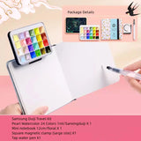 National Style Series 24 Color Solid Watercolor Box Painting Board Color Mixing Small Picture Book Set Student Painting Supplies