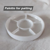 AOOKMIYA Paiting Palette With 6 Fan Sub Grid Partitio,Pigment Dish For Chinese Painting And Watercolor Pigment,Melamine Material  AOOKMIYA.COM