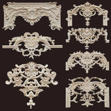 Wood Carved Long Onlay Applique Unpainted Frame Door Decal Working Carpenter Home Wedding Decoration Wood Figurines for Decor