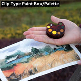 AOOKMIYA Creative Mini Pigment Palette Acrylic Hand Account Watercolor Book Clip Colorable Binder Paint Box Travel Painting Supplies