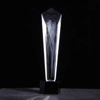 AOOKMIYA Customized Transparent Crystal Trophy, Five-Star, Creative Awards Ceremony, Competition Event, Craft Gift, Home Decorations, 1Pc
