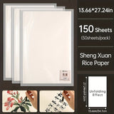 AOOKMIYA 150 Sheets Marie's Xuan Rice, Sheng (Raw) Xuan Paper for Chinese Calligraphy Writing Sumi Thickening for Student Craft