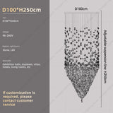 Hanging Lamp Hotel Lobby Decorative Lighting Stairs Art Irregular Chandelier Custom Black Art Luxury Stone Crystal Chandelier