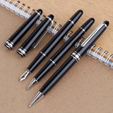 Quality M B 163 Black Ballpoint Rollerball Pen Platinum Coated Metal Ultra Black White Gel Pen for Writing