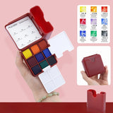 AOOKMIYA MAIRTINI 9 Color Travel Watercolor Paint Set with Bucket Portable Palette Solid Watercolor Paint Sketching Painting Supplies  AOOKMIYA.COM