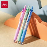 Deli 0.5mm Retractable Gel Pens (12-Pack), Smooth Writing Fine Point Pens for School, Office & Note-Taking