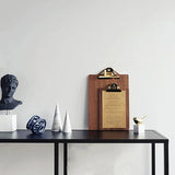 Black Walnut A4 File Folder Board Brass Gold Solid Wood Coffee Shop Order Folder Restaurant Menu Folder Student Sketch Folder