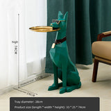 AOOKMIYA ART+ Creative Gifts 74CM Home Decor Gentleman Dog Statues Nordic Floor Decoration Tray Ornament Creative Household Accessorie Sculpture Animal Table