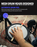Christmas.DED-200X Electronic Drum Set, Electric Drum Kit with Quiet Mesh Drum Pads, 2 Cymbals w/Choke,