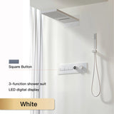 Luxury  black brass shower system wall-mounted LED digital display design Cold & hot dual-control 4-function ceiling shower Tap