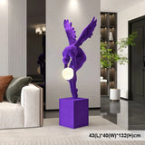 Creative Art Moon light Angel Sculpture with Ambient Lamp Large Luxury Figure Modern 150cm Home Living Room Decor Floor statue