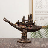 Deep Sea Mechanical Fish Whale Colourful Resin Statue Ornament Steampunk Style Home Decoration Decorative Crafts