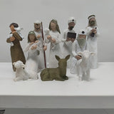 10 and 6 pieces, handicrafts, resin carvings, Thanksgiving, Nativity ornaments, Christmas figures, holiday decorations