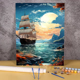 Seascape Diy Paint By Numbers Kits 50x70cm Sailboat Coloring By Numbers Handicraft Painting Numbers Modern Arts For Gift