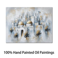 AOOKMIYA ART+ Creative Gifts Large Jewish Kotel Canvas Art Hand Painted Textured Oil Painting Abstract Jerusalem Landscape Artwork for Family Room Decor Gift