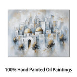 AOOKMIYA ART+ Creative Gifts Large Jewish Kotel Canvas Art Hand Painted Textured Oil Painting Abstract Jerusalem Landscape Artwork for Family Room Decor Gift