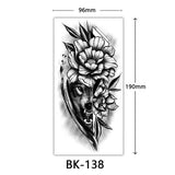 AOOKMIYA Waterproof Flower Temporary Tattoos for Women Black Floral Tattoo Stickers for Hand Arm Body Disposable Fake Tattoo Body Art