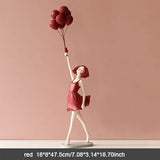 AOOKMIYA ART+ Creative Gifts Luxury Creative Balloon Girl Decoration for Home Figure Sculpture Statue Living Room Bedroom Desk Ornaments Craft Christmas Gift