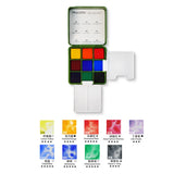 AOOKMIYA MAIRTINI Travel Watercolor Paint Set 9-color Mini Portable Palette Solid Watercolor Paint Sketching and Painting Supplies