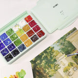 Gouache Paints Set 18/24colors 30ml Jelly Cup Non-Toxic Gouache Artist Watercolor Paint with Palette For Painting Art