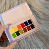 AOOKMIYA Schmincke Master Watercolor Paint Packing 12 Colors Seascape Marine Plant Artist Painting Portable Paint Box Art Supplies