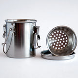AOOKMIYA Stainless Steel Washing Brush Bucket Portable Sealed Container with Lid Air Drying Pen Holder Oil Painting Art Supplies