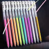 12 Pcs Large Capacity Needle and Neutral Pen 12 Colors Highlighter Pens DIY Painting,Black Card Drawing,Marking,Graffiti