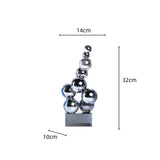 AOOKMIYA Glass Crafts Crystal Ball Abstract Geometric Crystal Sculpture Silver Ball Decorative Figurines Home Decoration Accessories