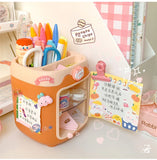 Cute Pig Pen Holder Student Stationery Gift Children Girl Ornaments Desk Storage Box Desk Accessories Large Capacity Pen Holder